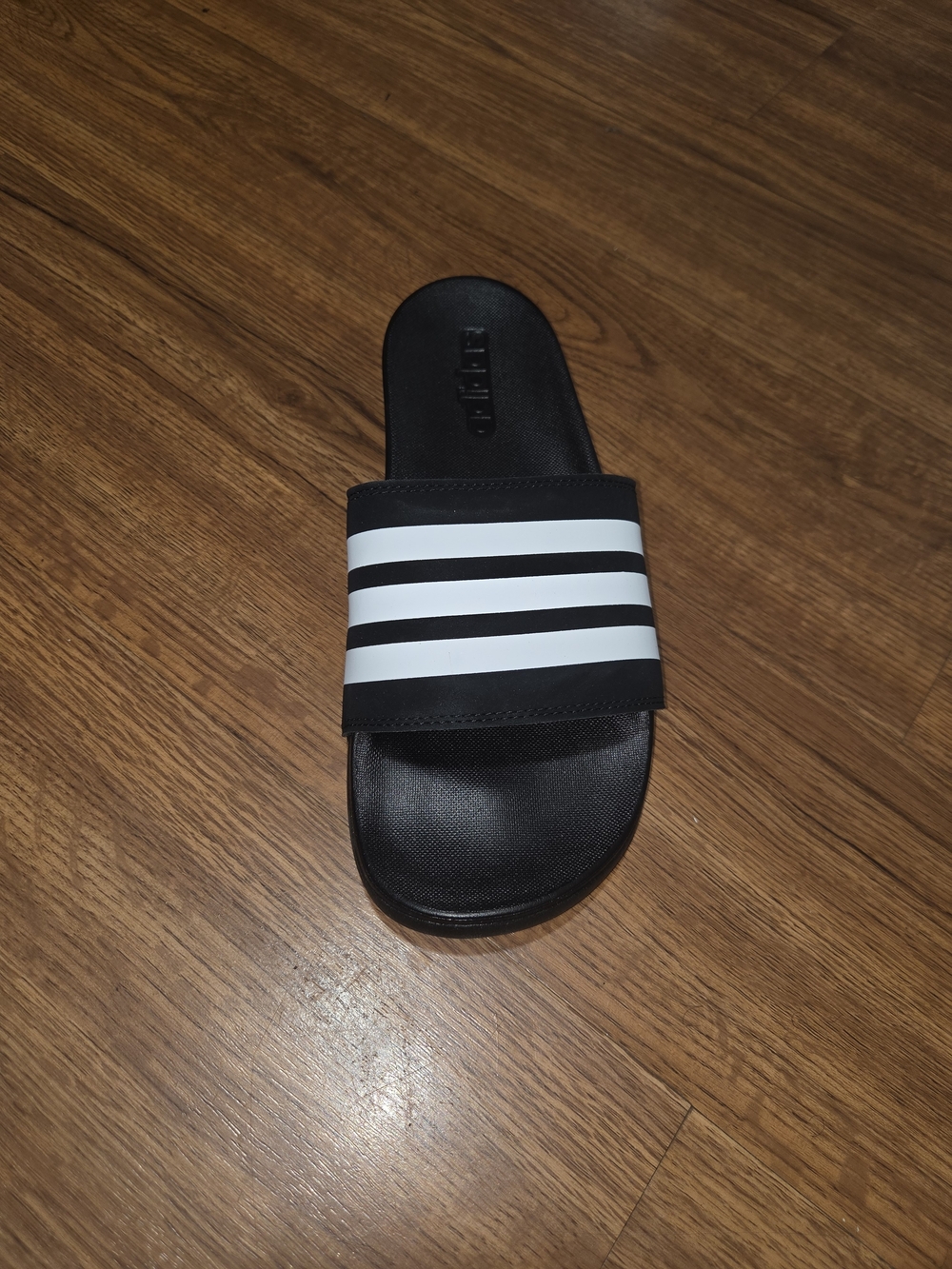 Adidas Black/White Slide Sandal - Men's Comfortable Pool Slides